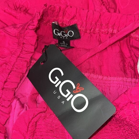 💞 Gigio fuchsia pink smocked spaghetti strap embroidered floral maxi dress small - Picture 7 of 10